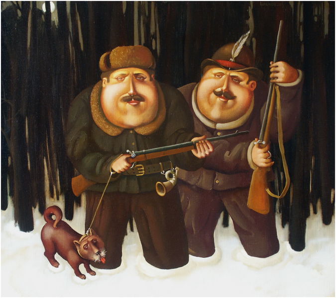 Hunters, 2003, Painter - Ivanov Boris Mikhailovich 