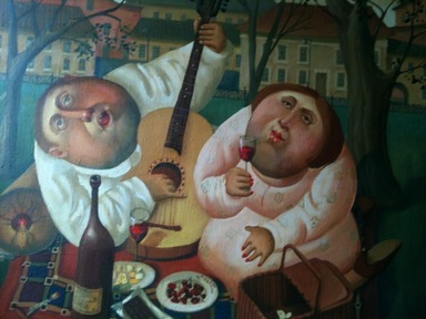 Basket dinner in the city, 2013, Painter - Ivanov Boris Mikhailovich 