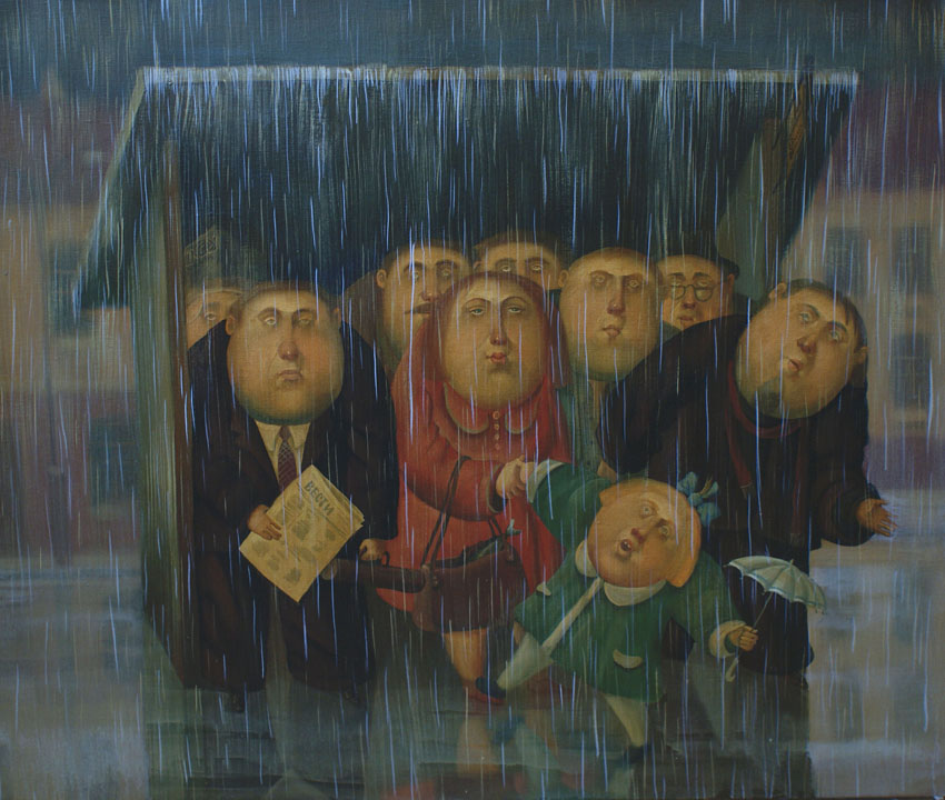 Rain. Bus-stop., 2010, The artist - Boris Ivanov