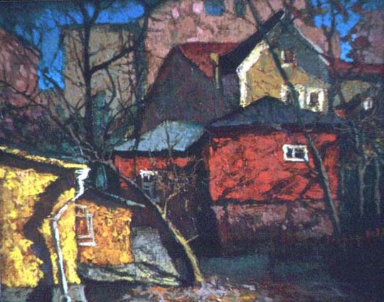 Moscow yard, 1990, 2003, The artist - Boris Ivanov