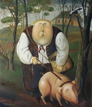 Truffle hunting, 2006, Painter - Ivanov Boris Mikhailovich 